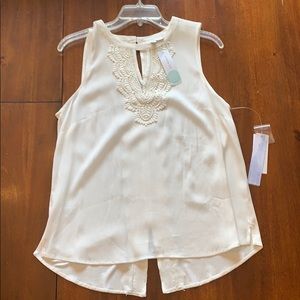 Off white crochet top size medium